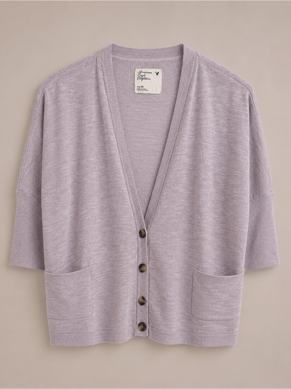American Eagle Outfitters XS Lilac Dolman Sleeve Button Cardigan Sweater